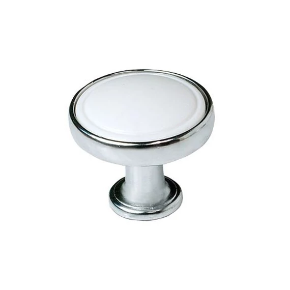 fém fogantyú, átm:30mm, króm/fehér