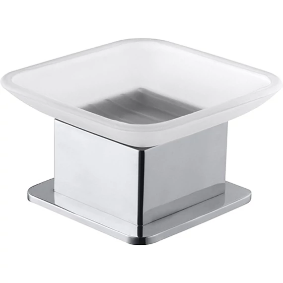 BEMETA PLAZA Álló szappantartó, üveg, 85x55x85mm, króm