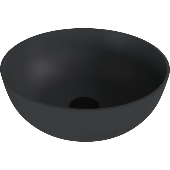 BANERA ROUND öntöttmárvány mosdó, átm:39cm, matt antracit