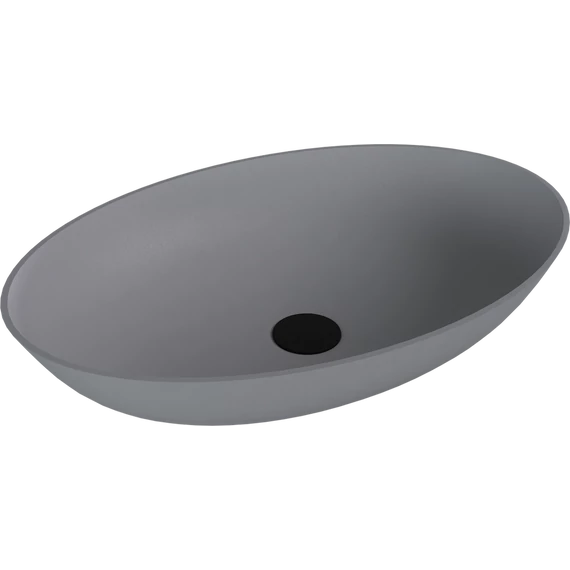 BANERA OVAL öntöttmárvány mosdó, 60x40cm, matt szürke