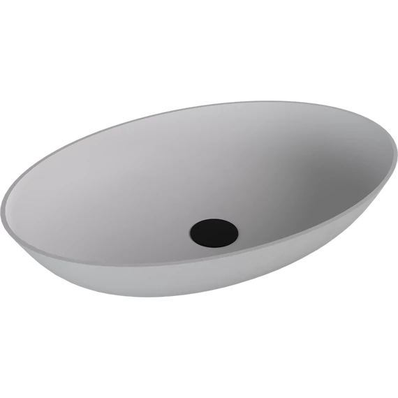 BANERA OVAL öntöttmárvány mosdó, 60x40cm, matt fehér