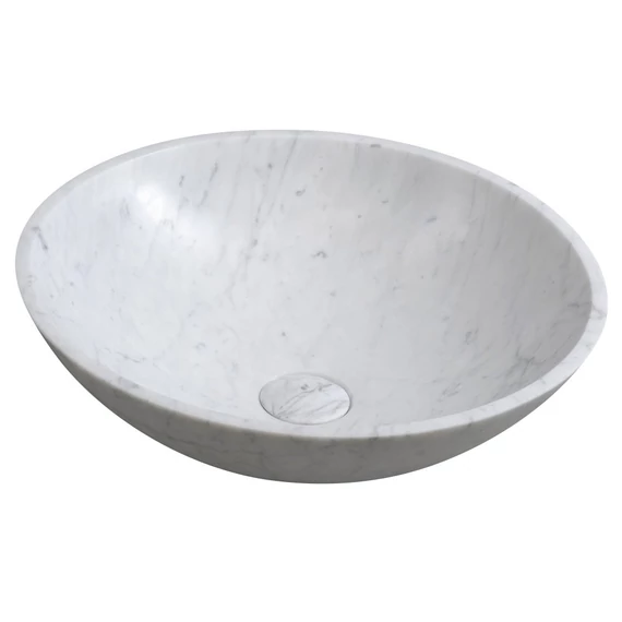 BLOK kőmosdó, átm:42x14cm, fehér carrara