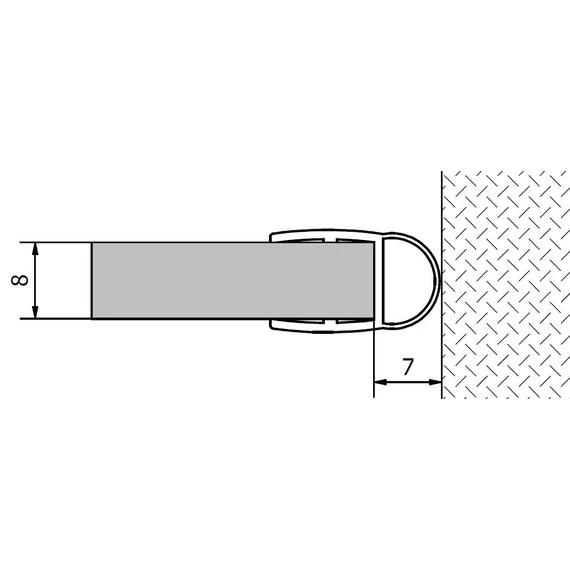 POLYSAN Tömítő szilikon profil üveg és fal közé, 2000 mm, 8mm-es üveghez