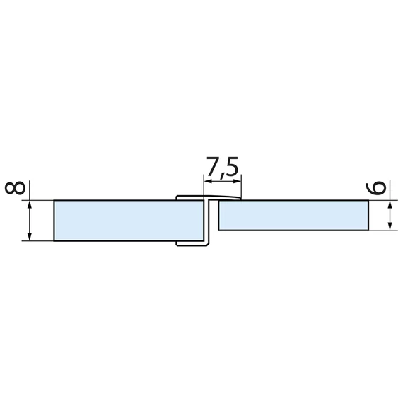 POLYSAN Tömítő szilikon profil nyíló és fix üveg közé, 2000 mm, 8mm-es üveghez