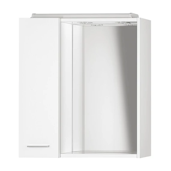 AQUALINE ZOJA tükrösszekrény LED világítással, balos, 60x60x14cm, fehér