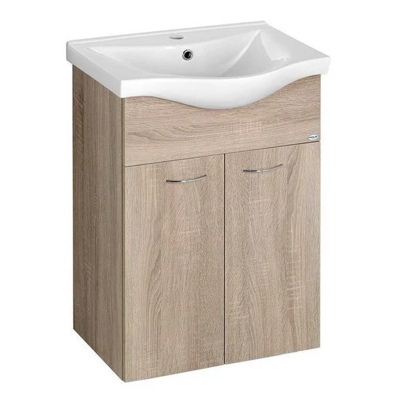 AQUALINE KERAMIA FRESH mosdótartó szekrény, 51x74x34cm, platina tölgy