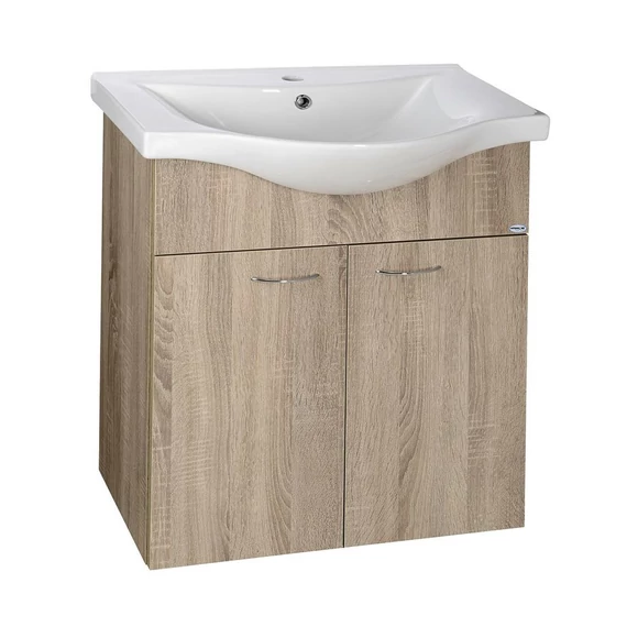AQUALINE KERAMIA FRESH mosdótartó szekrény, 60,5x74x34cm, platina tölgy