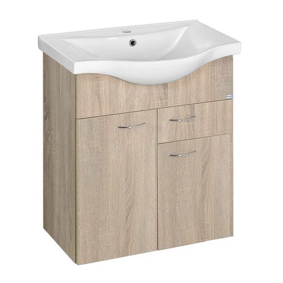 AQUALINE KERAMIA FRESH mosdótartó szekrény, 60,5x74x34cm, platina tölgy