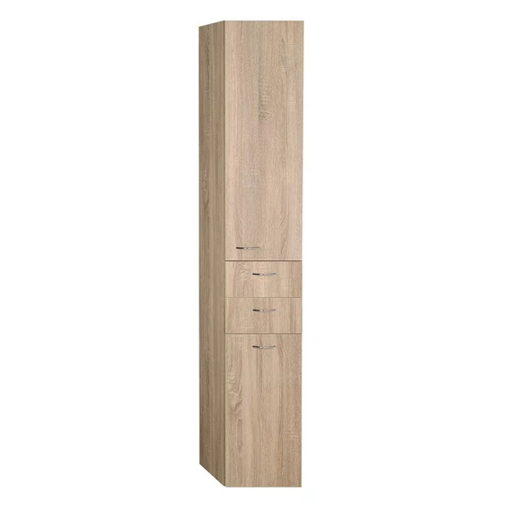 AQUALINE ZOJA állószekrény fiókkal, szennyeskosárral, 35x184x29cm, platina tölgy