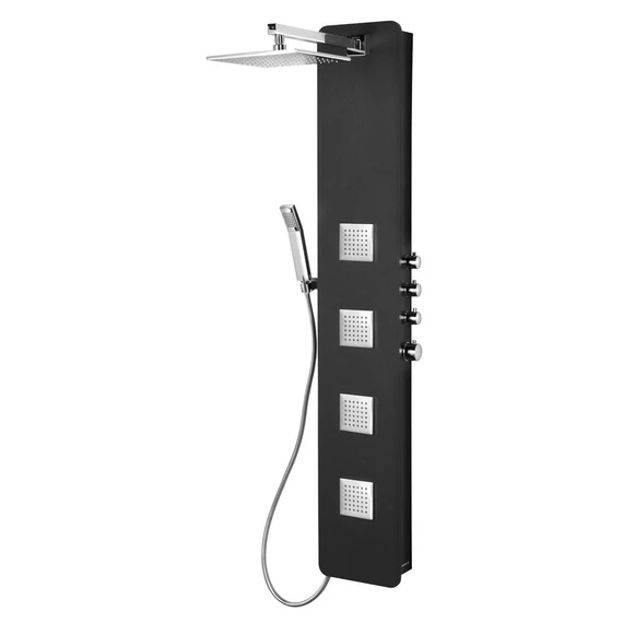 POLYSAN SPIRIT SQUARE termosztatikus zuhanypanel, 250x1550mm, fekete