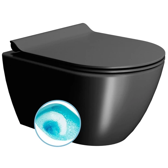 GSI PURA fali WC, Swirlflush, 36x50cm, duál matt fekete