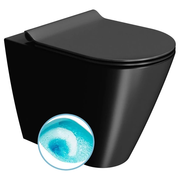 GSI KUBE X SWIRLFLUSH álló WC, 36x55cm, dual-matt fekete