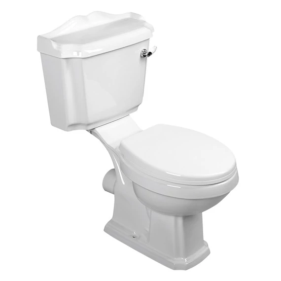 AQUALINE ANTIK monoblokkos WC, hátsó kifolyású, WC-ülőkével, öblítőmechanikával, kerámia fogantyúval