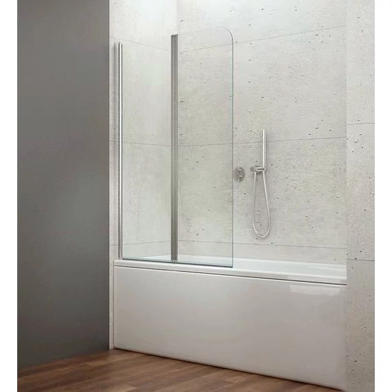 AQUALINE WILA kádparaván, kifelé-befelé nyíjó, 90x140cm, 4mm transzparent üveg, króm