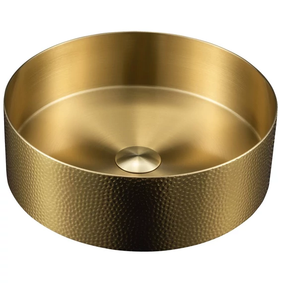AURUM mosdó klik-klak lefolyóval, texturált felülettel, átm:38cm, matt arany