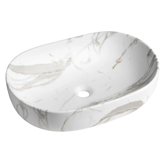 CALEO kerámiamosdó, 60x42cm, bianco carrara