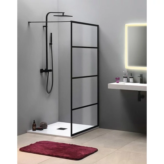 GELCO CURE BLACK fix zuhanyfal, 900mm, matt fekete