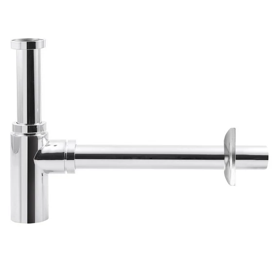 AQUALINE mosdó szifon szorító anyával, 1"1/4-32mm, réz/króm