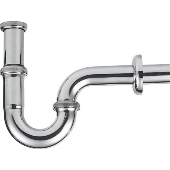AQUALINE mosdó szifon szorító anyával, 1"1/4-32mm, réz/króm