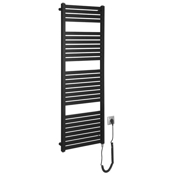 AQUALINE TONDI-E elektromos fürdőszobai radiátor, 450x1330mm, 500W, matt fekete