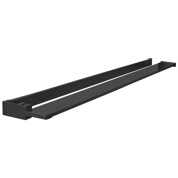 SAPHO Walk-in falra szerelhető zuhanypolc törölközőtartóval, 60-140cm, fekete