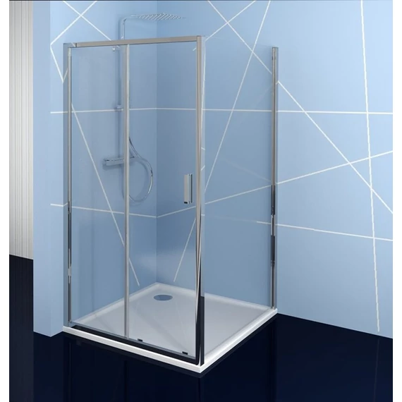 POLYSAN EASY LINE zuhanyajtó oldalfallal, 1000x1000mm, transzparent üveg