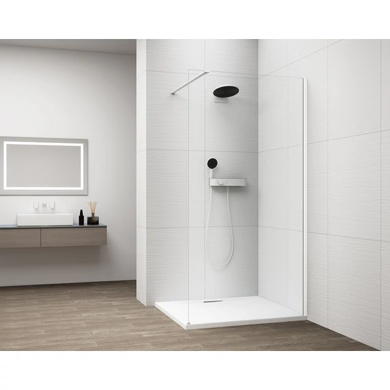 ESCA WHITE MATT Walk-in zuhanyfal, falra szerelhető, transzparent üveg, 1500mm