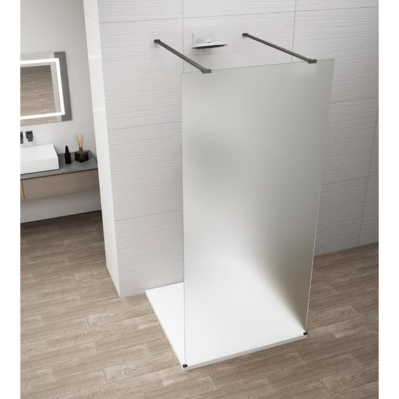 ESCA BLACK MATT Walk-in zuhanyfal, szabadonálló, matt üveg, 1500mm