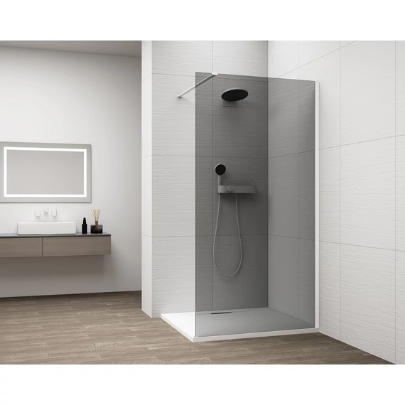 ESCA WHITE MATT Walk-in zuhanyfal, falra szerelhető, füst üveg, 1100mm