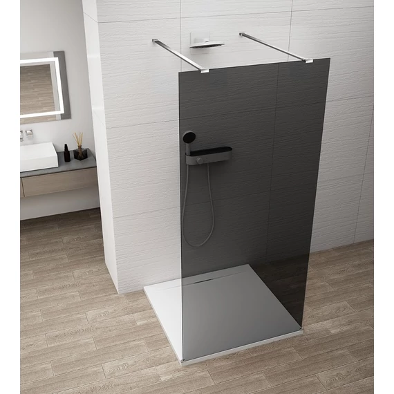 ESCA CHROME Walk-in zuhanyfal, szabadonálló, füst üveg, 1400mm