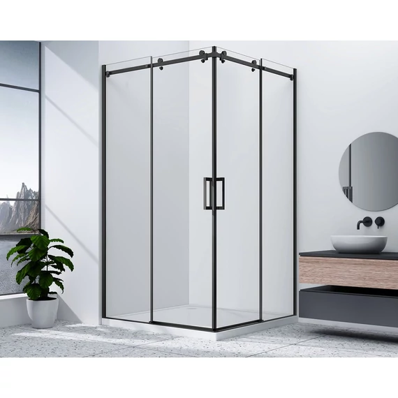 GELCO DRAGON BLACK sarokbelépős zuhanykabin, 800x800mm