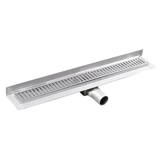 GELCO MANUS INOX padlóösszefolyó ONDA rosttal, fal éléhez, 1250x112x55mm