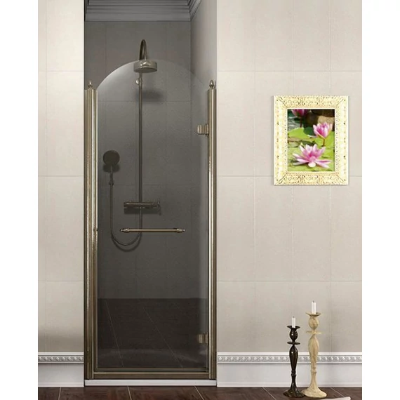 GELCO ANTIQUE nyílóajtó, jobbos, 900mm, transzparent üveg minta nélkül, bronz