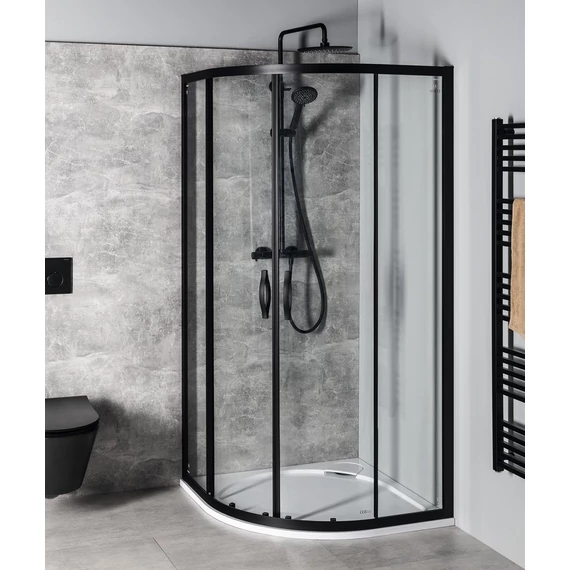 GELCO SIGMA SIMPLY íves zuhanykabin, 800x800mm, R550, transzparent üveg, matt fekete