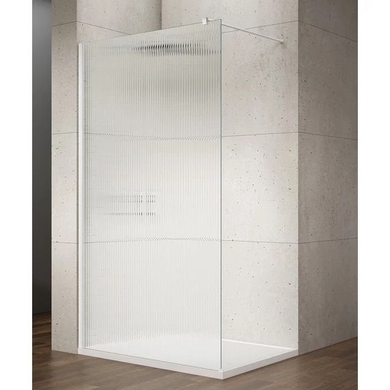 VARIO WHITE Fix zuhanyfal, fali profillal, merőleges merevítő nélkül, nordic üveg, 800mm