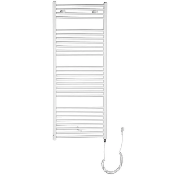 AQUALINE DIRECT-E elektromos fürdőszobai radiátor fűtőpatronnal, egyenes, 600x1320mm, 600W, fehér