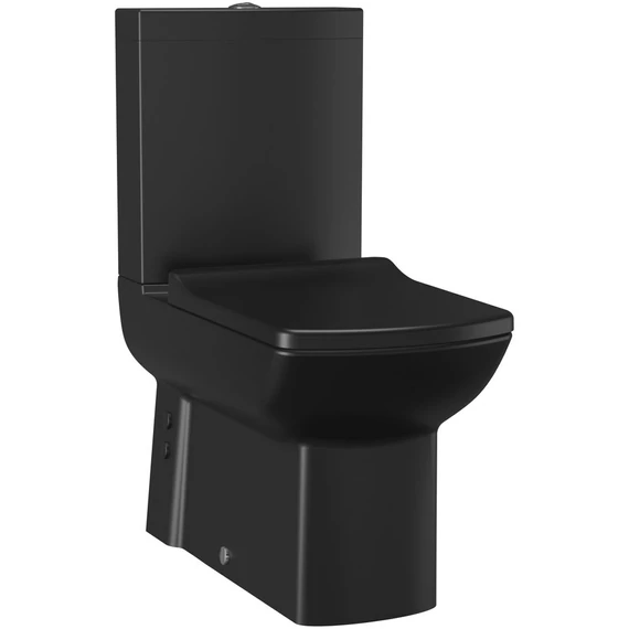 LARA kombi WC, alsó/hátsó kifolyású, ülőke nélkül matt fekete