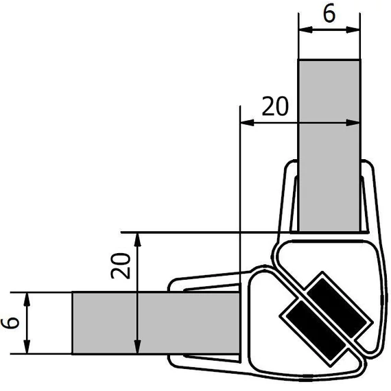 POLYSAN VITRA LINE Mágneses szilikonprofil szett, 2000 mm 6 mm-es üveghez (ajtó/ajtó)