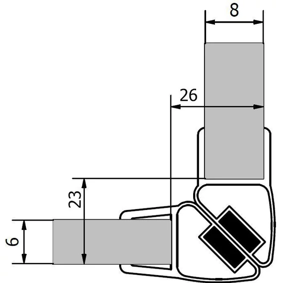 POLYSAN Mágneses szilikonprofil szett, 2000 mm 8 ill. 6 mm-es üveghez (ajtó/fix)