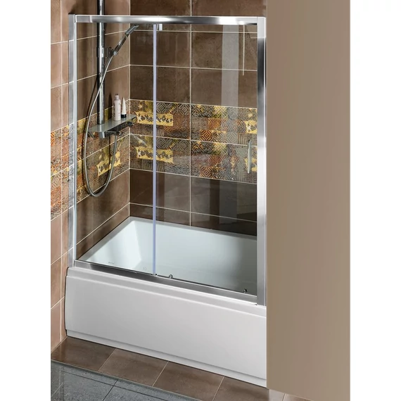 POLYSAN DEEP zuhanyajtó kádperemre, 1300x1650mm, transzparent üveg