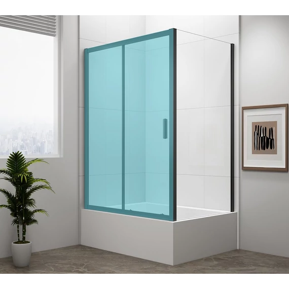 POLYSAN DEEP BLACK oldalfal, 1650x900mm, matt fekete profil/transzparent üveg