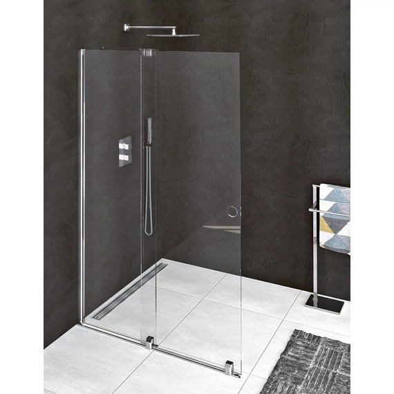 POLYSAN MODULAR SHOWER tolóajtó fix résszel, 1000mm, transzparent üveg