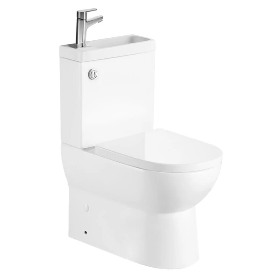 AQUALINE JALTA HYGIE monoblokkos WC, alsó/hátsó kifolyású, WC-ülőke nélkül, mosdóval