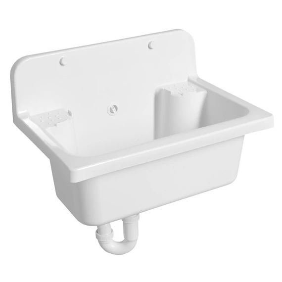 AQUALINE Fali kiöntő, szifonnal, 55x37cm, PVC, fehér