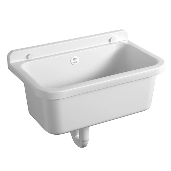 AQUALINE Fali kiöntő, szifonnal, 55x34cm, PVC, fehér