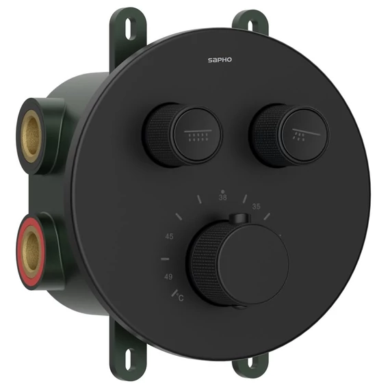 SMARTSELECT falba süllyesztett termosztatikus csaptelep, 2-irányú, matt fekete