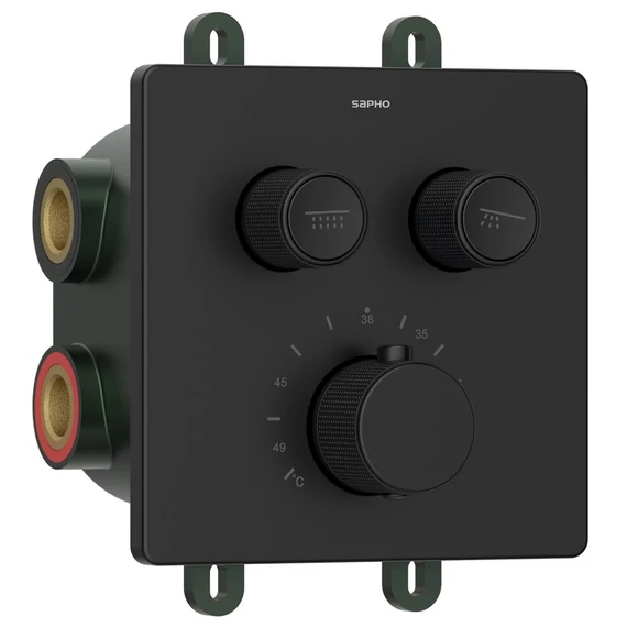 SMARTSELECT falba süllyesztett termosztatikus csaptelep, 2-irányú, matt fekete