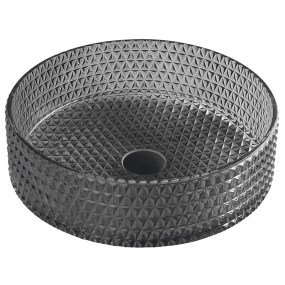 BEAUTY MARAGUA üvegmosdó, átm:39,5cm, fekete