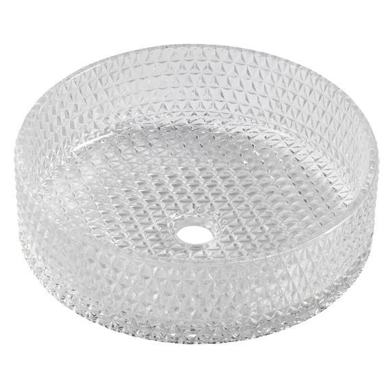 MARAGUA gravírozott üvegmosdó, átm:39,5 cm