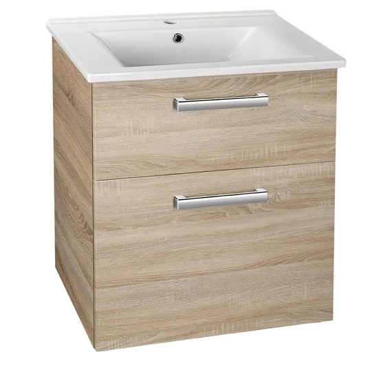 AQUALINE VEGA mosdótartó szekrény, 2 fiók, 62x72,6x43,8cm, platinatölgy